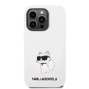 Kryt Karl Lagerfeld CHOUPETTE Silicone iPhone 14 Pro Max bílý