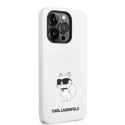 Kryt Karl Lagerfeld CHOUPETTE Silicone iPhone 14 Pro Max bílý