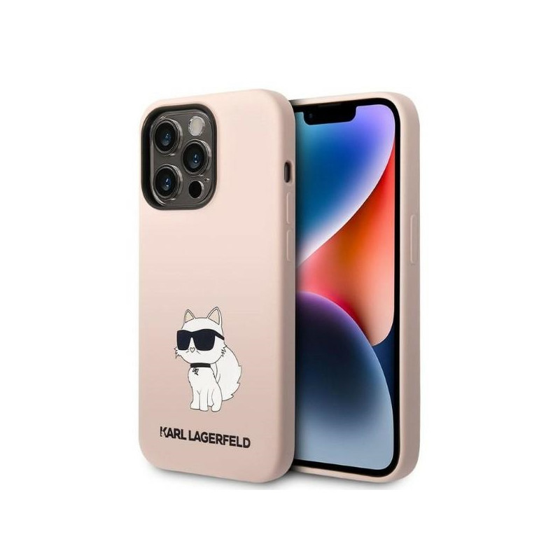 Kryt Karl Lagerfeld SILICONE CHOUPETTE pro iPhone 14 Pro Max - pink