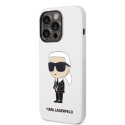 Kryt Karl Lagerfeld SILICONE IKONIK pro iPhone 14 Pro Max - white