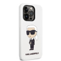 Kryt Karl Lagerfeld SILICONE IKONIK pro iPhone 14 Pro Max - white