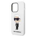 Kryt Karl Lagerfeld SILICONE IKONIK pro iPhone 14 Pro Max - white