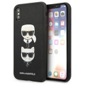 Kryt Karl Lagerfeld SAFFIANO KARL&CHOUPETTE Head pro iPhone X/XS čern
