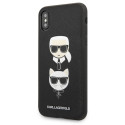 Kryt Karl Lagerfeld SAFFIANO KARL&CHOUPETTE Head pro iPhone X/XS čern