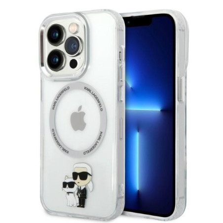 Kryt Karl Lagerfeld IKONICKÝ KARL&CHOUPETTE pro iPhone 14 Pro transpa