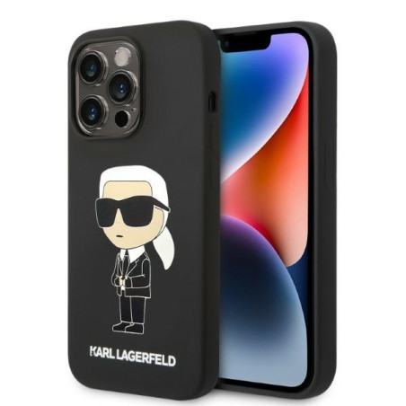 Kryt Karl Lagerfeld IKONIK MagSafe pro iPhone 14 Pro – černý