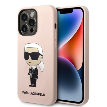 Kryt Karl Lagerfeld IKONIK pro iPhone 14 Pro - růžový