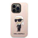 Kryt Karl Lagerfeld IKONIK pro iPhone 14 Pro - růžový