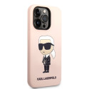 Kryt Karl Lagerfeld IKONIK pro iPhone 14 Pro - růžový