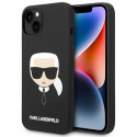 Kryt Karl Lagerfeld SILICONE Karl's Head iPhone 14 Plus - černý