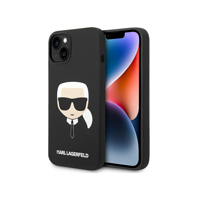 Kryt Karl Lagerfeld SILICONE Karl's Head pro iPhone 14 Plus - černý