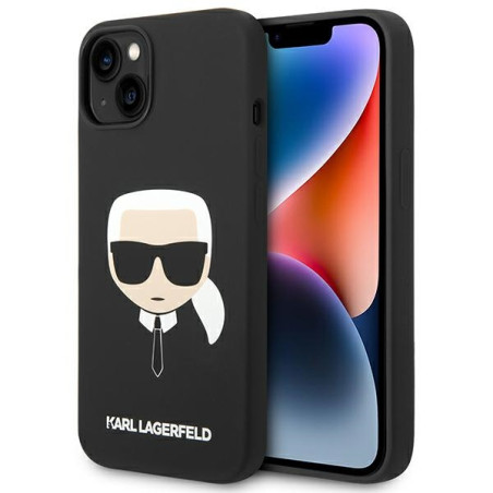 Kryt Karl Lagerfeld SILICONE Karl's Head iPhone 14 Plus - černý
