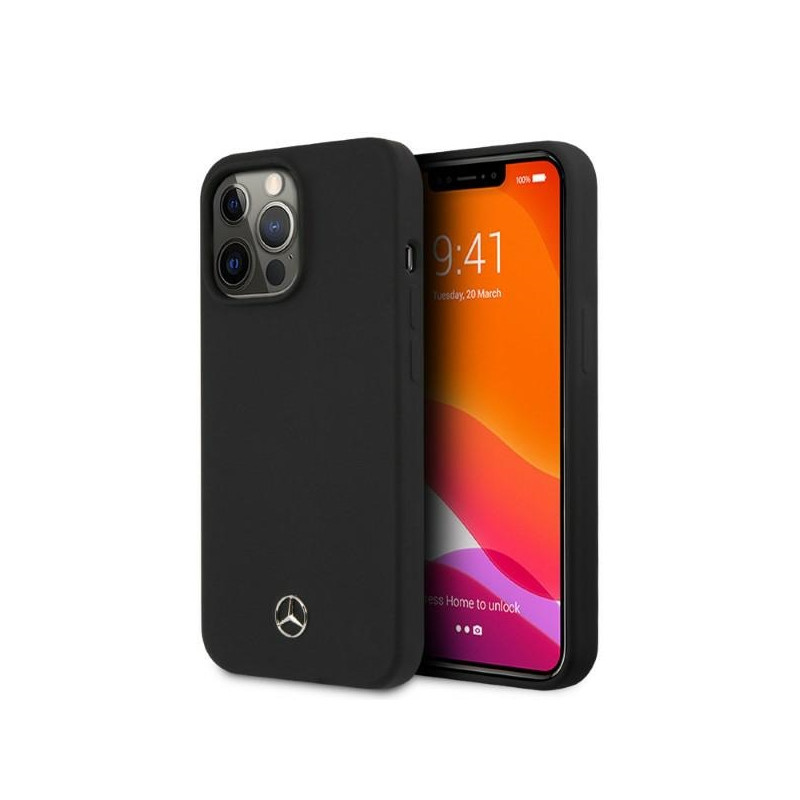 Kryt Mercedes SILICONE LINE MagSafe pro iPhone 13 Pro / iPhone 13 - černý