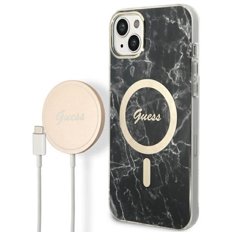 Kryt Guess GUBPP14SHMEACSK pro iPhone 14 (Marble MagSafe)