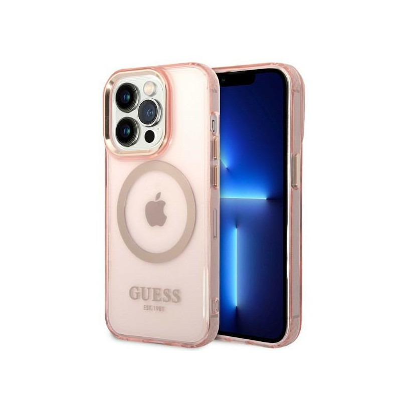 Kryt Guess GUHMP14LHTCMP pro iPhone 14 Pro - růžová