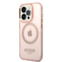 Kryt Guess GUHMP14LHTCMP iPhone 14 Pro růžová (MagSafe)