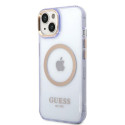 Kryt GUESS Gold Outline Magsafe pro iPhone 14 – fialová