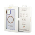 Kryt GUESS Gold Outline Magsafe pro iPhone 14 – fialová