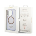 Kryt Guess Gold Outline MagSafe pro iPhone 14 Pro Max - fialová