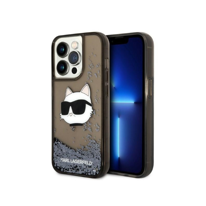 Kryt Karl Lagerfeld KLHCP14LLNCHCK pro iPhone 14 Pro - černá/černá (glitter Choupette)