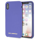 Kryt Karl Lagerfeld SILICONE pro iPhone X/XS - fialová