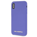 Kryt Karl Lagerfeld SILICONE pro iPhone X/XS - fialová