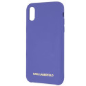 Kryt Karl Lagerfeld SILICONE pro iPhone X/XS - fialová