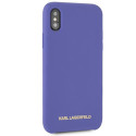 Kryt Karl Lagerfeld SILICONE pro iPhone X/XS - fialová