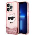 Kryt Karl Lagerfeld KLHCP14LLNCHCP pro iPhone 14 Pro růžová