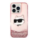 Kryt Karl Lagerfeld KLHCP14LLNCHCP pro iPhone 14 Pro růžová