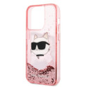 Kryt Karl Lagerfeld KLHCP14LLNCHCP pro iPhone 14 Pro růžová
