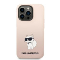 Kryt Karl Lagerfeld Choupette pro iPhone 14 Pro – růžová