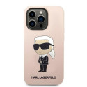 Kryt Karl Lagerfeld Silicone Ikonik iPhone 14 Pro - růžová