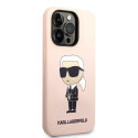 Kryt Karl Lagerfeld Silicone Ikonik iPhone 14 Pro - růžová