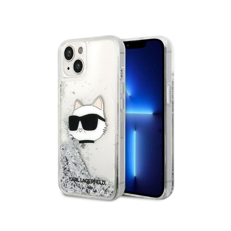 Kryt Karl Lagerfeld KLHCP14MLNHCCS pro iPhone 14 Plus - stříbrná/stříbrná