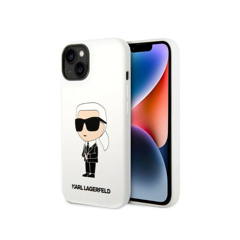 Kryt Karl Lagerfeld KLHCP14MSNIKBCH pro iPhone 14 Plus - bílá
