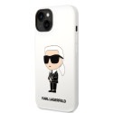 Kryt Karl Lagerfeld Silicone Ikonik pro iPhone 14 Plus – bílá