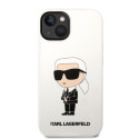 Kryt Karl Lagerfeld Silicone Ikonik pro iPhone 14 Plus – bílá