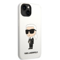 Kryt Karl Lagerfeld Silicone Ikonik pro iPhone 14 Plus – bílá