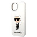 Kryt Karl Lagerfeld Silicone Ikonik pro iPhone 14 Plus – bílá