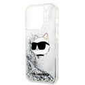 Kryt Karl Lagerfeld KLHCP14XLNHCS pro iPhone 14 Pro Max - stříbrná