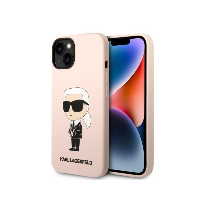 Kryt Karl Lagerfeld KLHMP14MSNIKBCP pro iPhone 14 Plus - růžová
