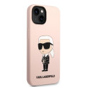 Kryt Karl Lagerfeld KLHMP14MSNIKBCP pro iPhone 14 Plus - růžová