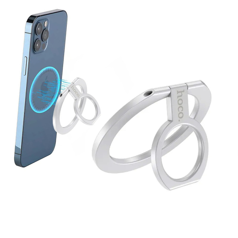 HOCO GM104 Magnetický (MagSafe) kovový stojánek na telefon, stříbrný