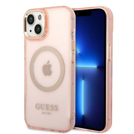 Kryt Guess GUHMP14SHTCMP iPhone 14 MagSafe - růžová