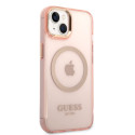 Kryt Guess GUHMP14SHTCMP iPhone 14 MagSafe - růžová