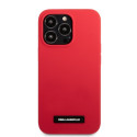 Kryt Karl Lagerfeld Silicone Plaque iPhone 13 Pro - červená