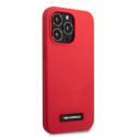 Kryt Karl Lagerfeld Silicone Plaque iPhone 13 Pro - červená