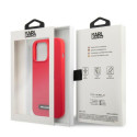 Kryt Karl Lagerfeld Silicone Plaque iPhone 13 Pro - červená