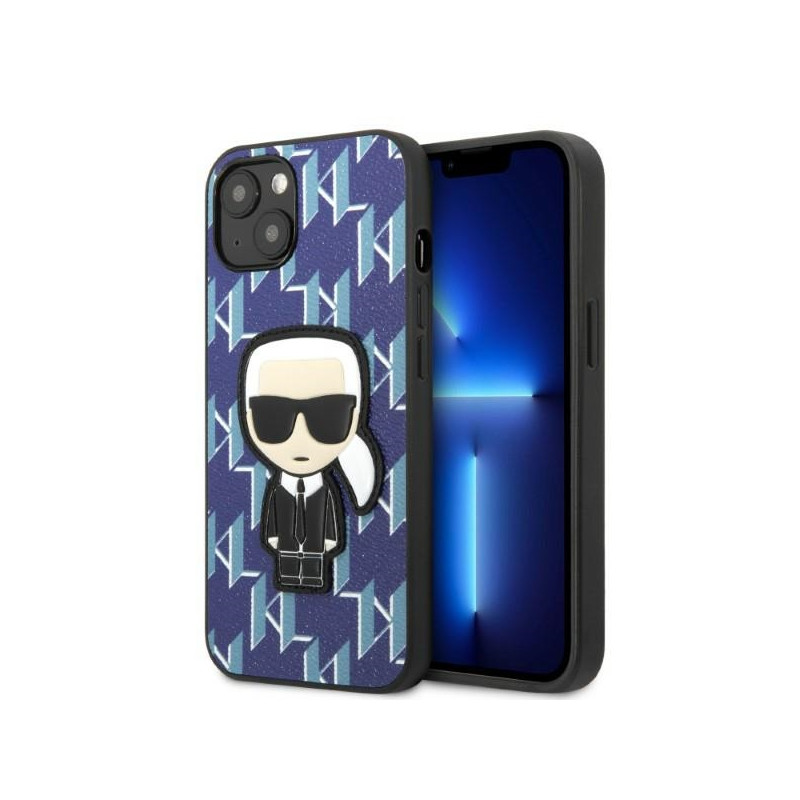 Kryt Karl Lagerfeld KLHCP13MPMNIKBL pro iPhone 13 6.1" - blue/blue Monogram Ikonik Patch